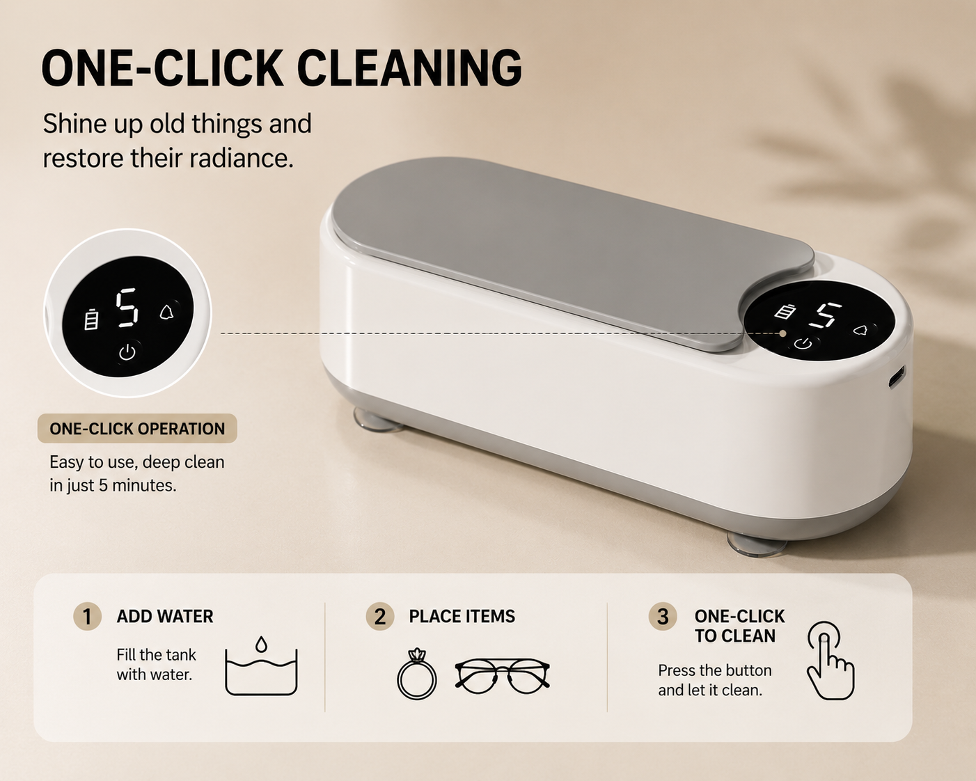 Novaluxt Ultrasonic Jewelry & Glasses Cleaner